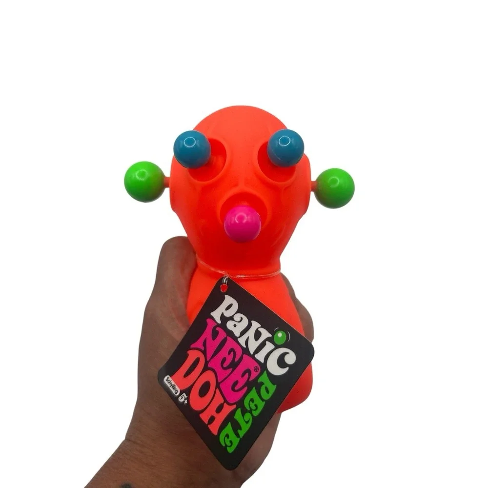 Schylling NeeDoh Panic Pete Orange Sensory Squeeze Toy Pop Eyes Ears Nose New